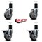 Service Caster 4'' Thermoplastic Rubber Wheel Swivel 1-3/4'' Expanding Stem Caster Set 2 Brakes, 4PK SCC-EX20S414-TPRB-2-PLB-2-134 - alternate 5